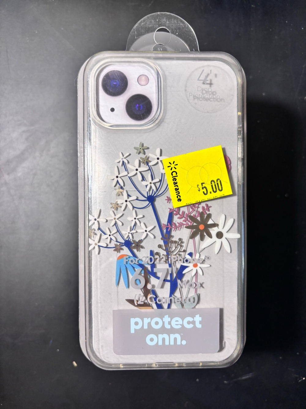 Clear Floral Phone Case with Multi-Color Accents - Compatible with iPhone